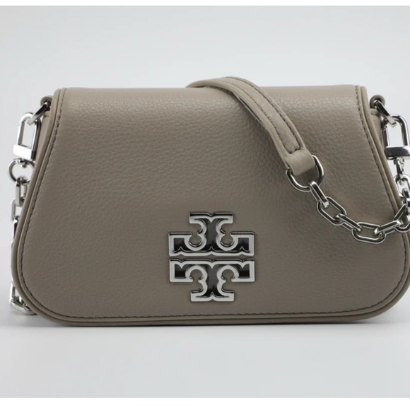 Tory Burch Handbags - TORY‎ BURCH Britten Mini Crossbody Bag French Gray Silver Hardware Rt-398$
